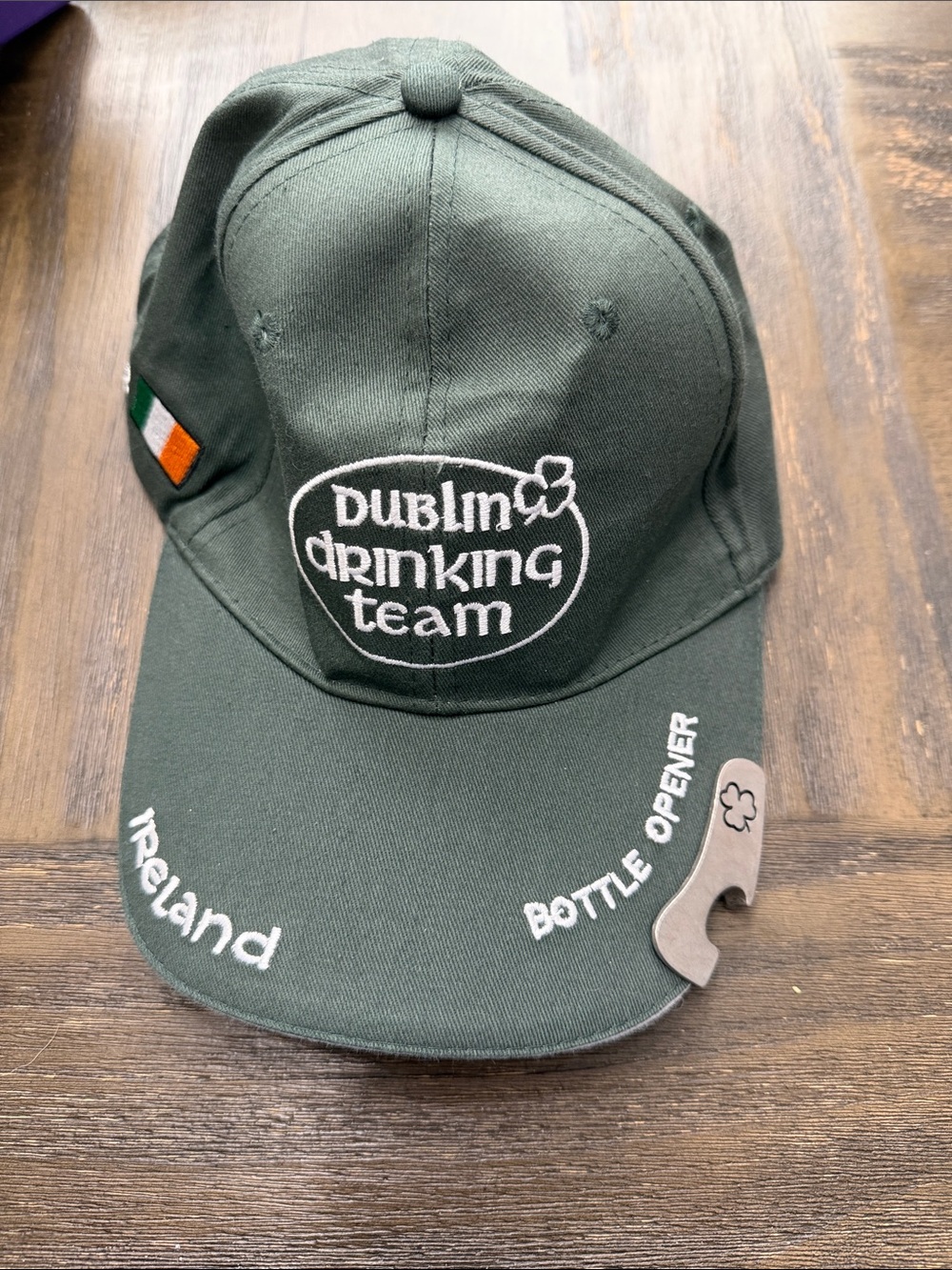 Dublin Drinking Team Green Baseball Cap with Bottle Opener